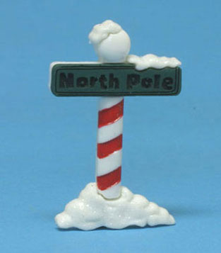 Dollhouse Miniature North Pole Sign